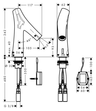 Смеситель Axor Starck Organic 12172000 для раковины 