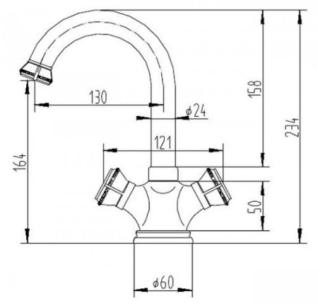 Смеситель Zorg Antic A 6008U-SL для раковины 