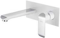 Смеситель для раковины встраиваемый Rose R21F R2141F, белый/хром