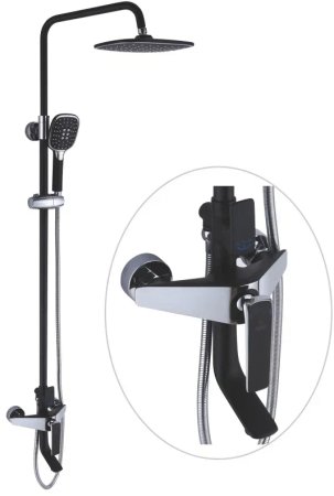 Душевая система Rose R1336H, черный 