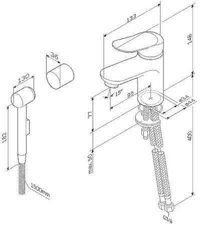 Смеситель для раковины AM.PM Sunny F85C03000 с гигиеническим душем Хром 