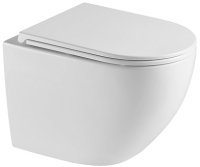 Подвесной унитаз Point Сатурн безободковый, белый, сиденье дюропласт микролифт быстросъем PN41901