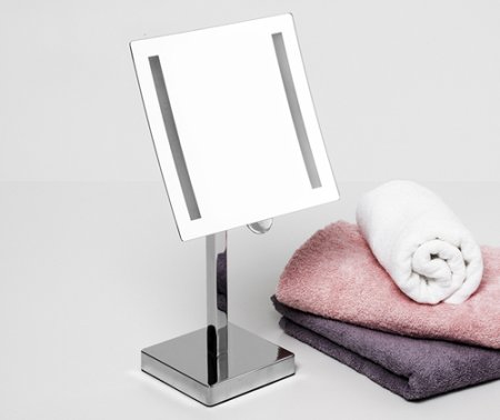 Косметическое зеркало WasserKRAFT K-1007 с LED-подсветкой, 3-х кратным увеличением 