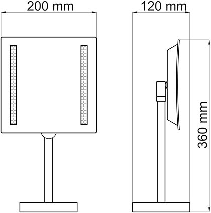 Косметическое зеркало WasserKRAFT K-1007 с LED-подсветкой, 3-х кратным увеличением 