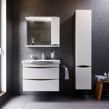 Зеркало со шкафом AM.PM Like 80 R M80MPR0801VF с подсветкой Белый Венге 