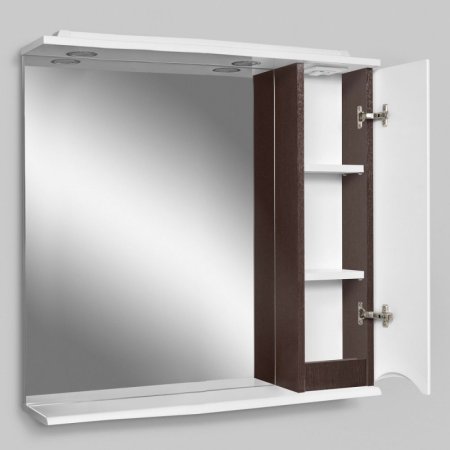 Зеркало со шкафом AM.PM Like 80 R M80MPR0801VF с подсветкой Белый Венге 