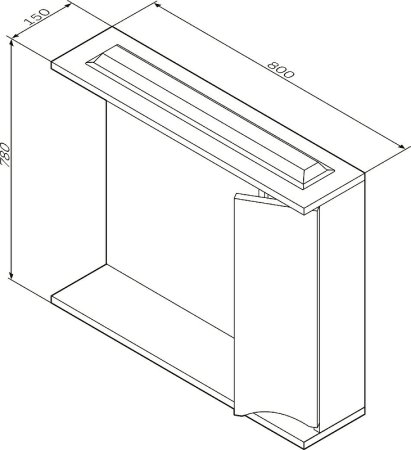 Зеркало со шкафом AM.PM Like 80 R M80MPR0801VF с подсветкой Белый Венге 