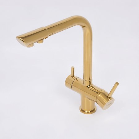 Смеситель WasserKRAFT A8377 для кухонной мойки, золото 