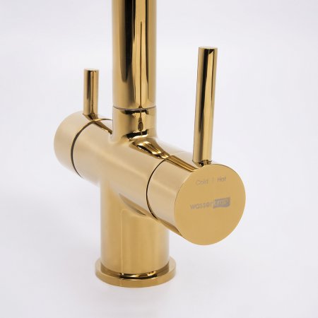Смеситель WasserKRAFT A8377 для кухонной мойки, золото 