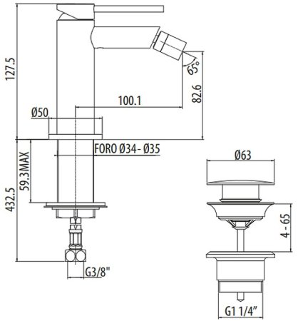 Смеситель для биде Gattoni Circle Two 9150/91BO Белый матовый 
