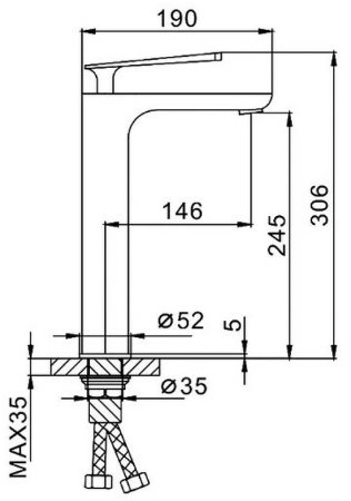 Смеситель для раковины Frap F1052-57 Черный матовый 