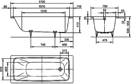 Стальная ванна Kaldewei Cayono 748 160х70 274800013001 с покрытием Easy-clean 