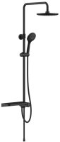 Душевой гарнитур с верхней лейкой, черный матовый, IDDIS Ray (RAYMS3Fi76)