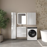 Тумба подвесная STYLE LINE "Атлантика 60", Люкс Плюс белый глянец с раковиной Атлантик 60