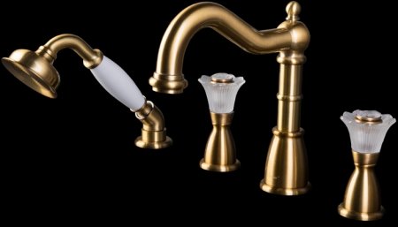 Смеситель на борт ванны Boheme Camelia 391 Бронза 