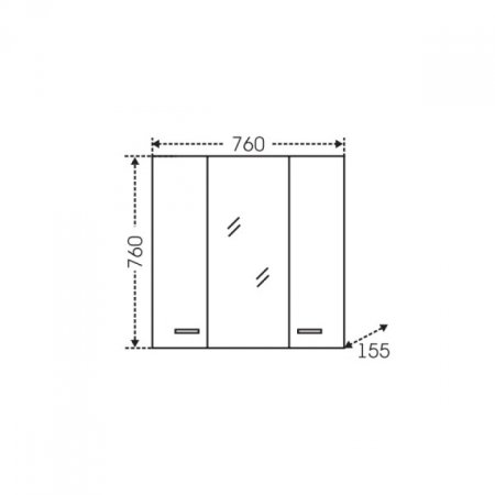 Зеркало-шкаф Санта Омега 75 