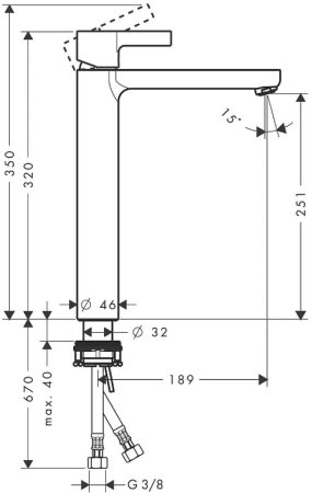 Смеситель для раковины Hansgrohe Metris S 31023000 Хром 