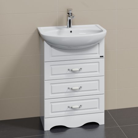 Тумба Санта Верона 60 напольная 3 ящика с умывальником Уют 60 