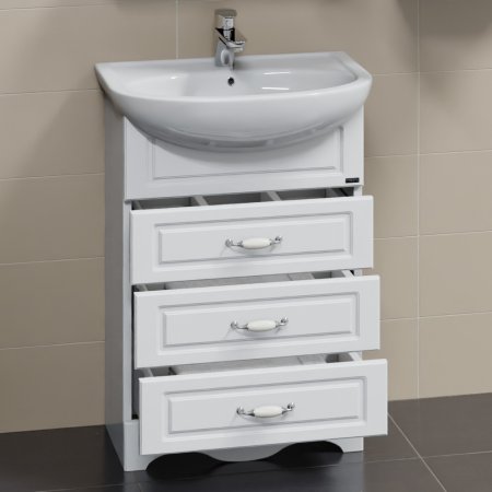 Тумба Санта Верона 60 напольная 3 ящика с умывальником Уют 60 