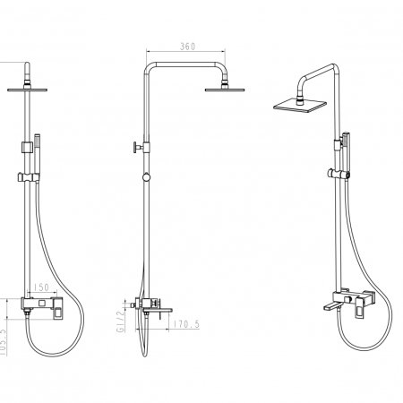 Душевая система Boheme Q 148-WCR.2 Белая Хром 
