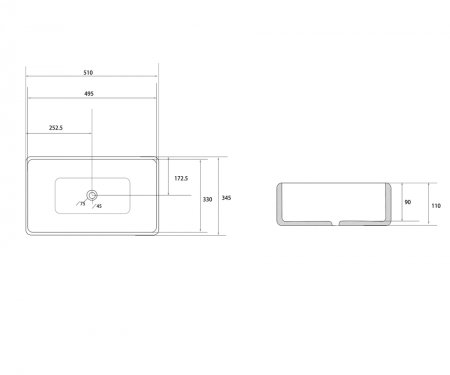 Раковина накладная ABBER Rechteck AC2207MW белая матовая 