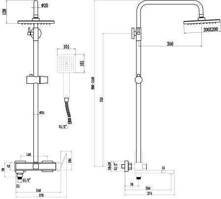 Душевая стойка Fmark (FS8745-22Q) 