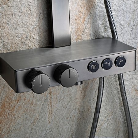 Душевая система Black&White Universe U7815GM 7815GM с термостатом Gun Metal 