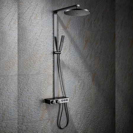Душевая система Black&White Universe U7815GM 7815GM с термостатом Gun Metal 