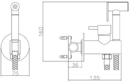 Гигиенический душ со смесителем ESKO SMH05 Хром 