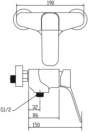 Смеситель для душа Kaiser Sona 75077 Хром 