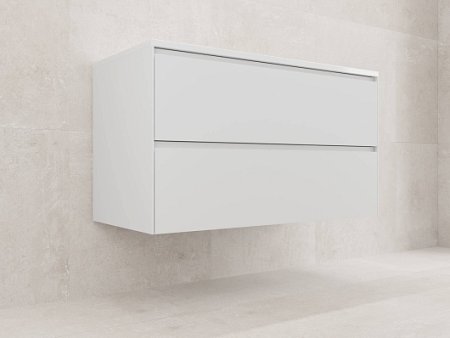 Тумба подвесная "ЛИМА 100" эмаль, под раковину LINE 100, 2 ящ., PLUS, белый матовый 