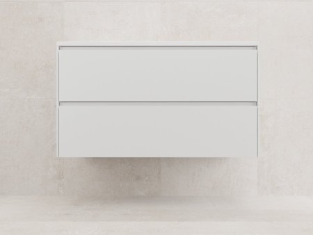 Тумба подвесная "ЛИМА 100" эмаль, под раковину LINE 100, 2 ящ., PLUS, белый матовый 