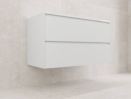 Тумба подвесная "ЛИМА 100" эмаль, под раковину LINE 100, 2 ящ., PLUS, белый матовый 