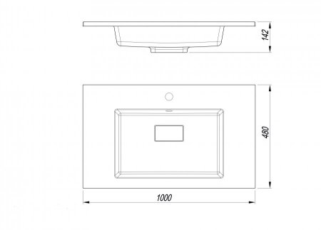 Тумба подвесная "ЛИМА 100" эмаль, под раковину LINE 100, 2 ящ., PLUS, белый матовый 