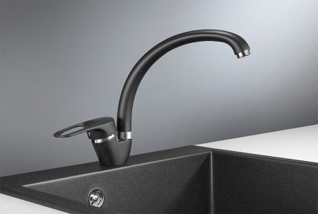 Смеситель Granula ST-03 для кухонной мойки, черный 
