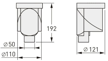 Сифон для душевого лотка Berges 099001 с вертикальным выпуском 