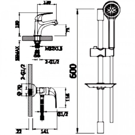 Комплект для ванной комнаты 3 в 1 ViEiR V033573 Хром 