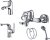 Комплект для ванной D&K Ambrosius Rhein DA1340001SET 4 в 1, три смесителя + душевой гарнитур 
