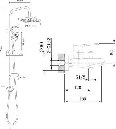 Душевая система Agger A2994000 Хром 