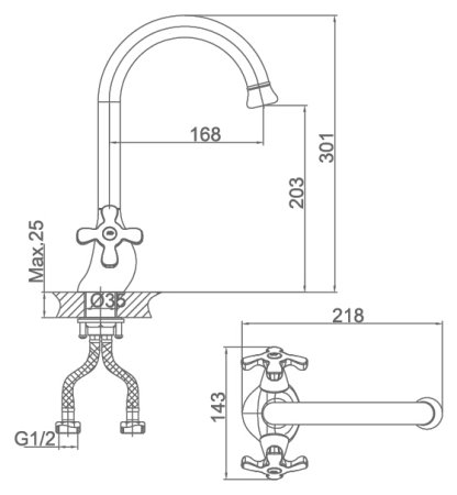 Смеситель для кухонной мойки D&K Lorsch Hessen DA1412401 
