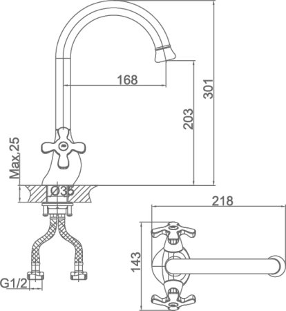 Смеситель для кухонной мойки D&K Lorsch Hessen DA1412401 