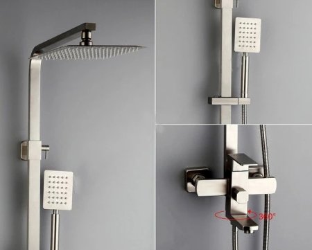 Душевая система Frap F2421 Нержавеющая сталь 