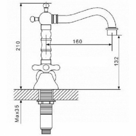 Смеситель для раковины на 3 отверстия Gappo Sofia G1163-6 золото 