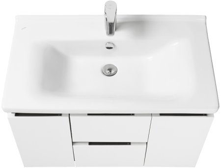 Тумба под раковину Aquaton Рене 76 1A258601NRC80 подвесная Белая Грецкий орех 