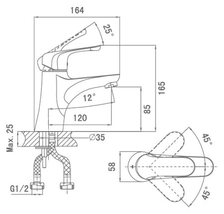 Смеситель D&K Wurzburg Bayern DA1112101 для раковины 