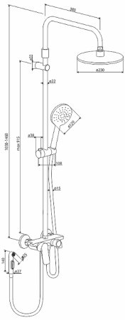 Душевая система Damixa Jupiter 977770000 Хром 
