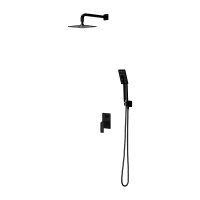 Душевой комплект Omnires Baretti SYSBA10BL с внутренней частью, черный матовый