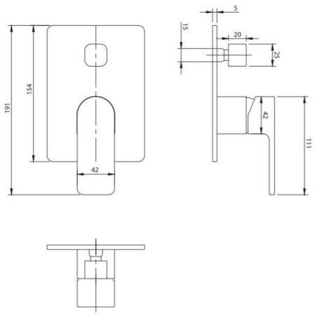 Душевой комплект Omnires Baretti SYSBA10BL с внутренней частью, черный матовый 