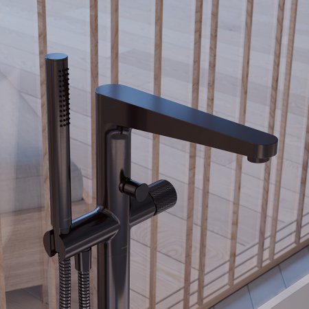 Смеситель Omnires Contour CT8033AT напольный, для ванны с душем, антрацит 