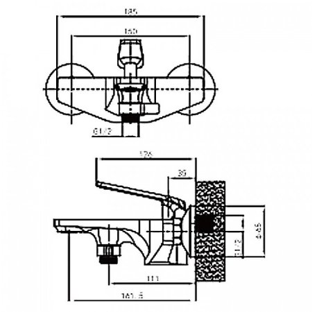 Cмеситель для ванны ViEiR V333531 Хром 